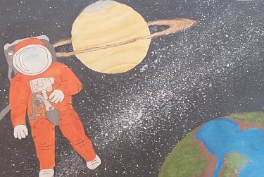 Первый полет человека в космос на рисунках и в сочинениях